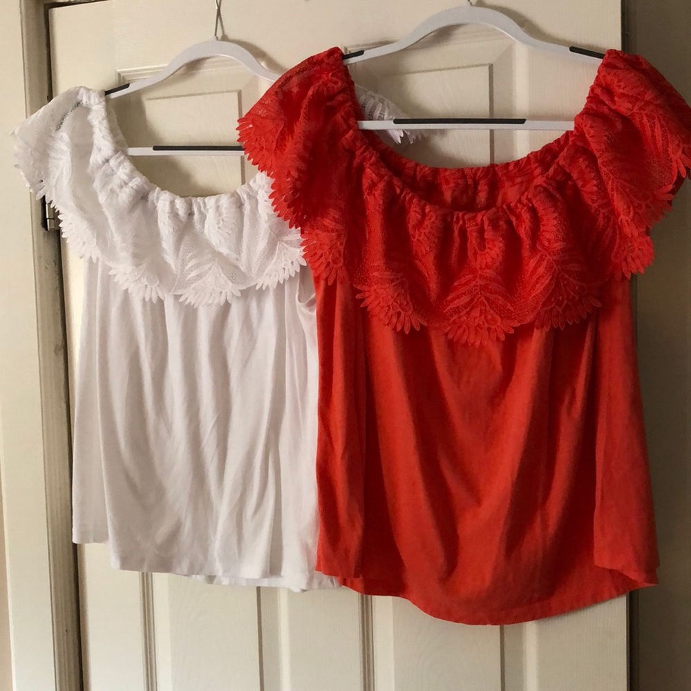 2 xxl off the shoulder tops